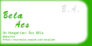 bela acs business card